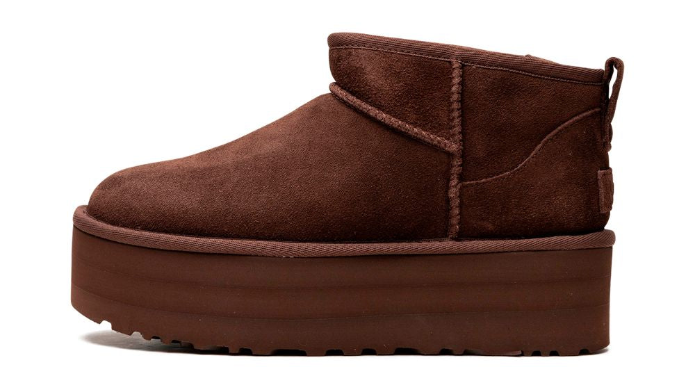 UGG Classic Ultra Mini Platform Boot – oldalnézet, Burnt Cedar árnyalat