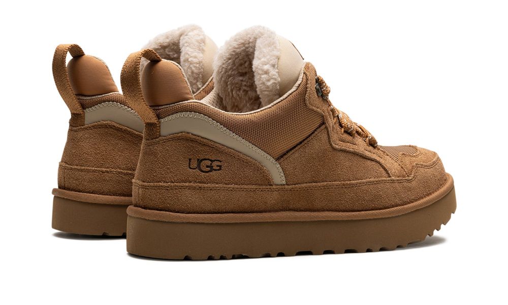UGG Lowmel Chestnut – hátulnézet, sarokrész és logó
