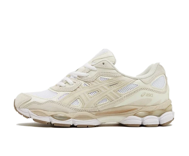 ASICS GEL-NYC White / Feather Grey – oldalnézet, hálós felsőrész