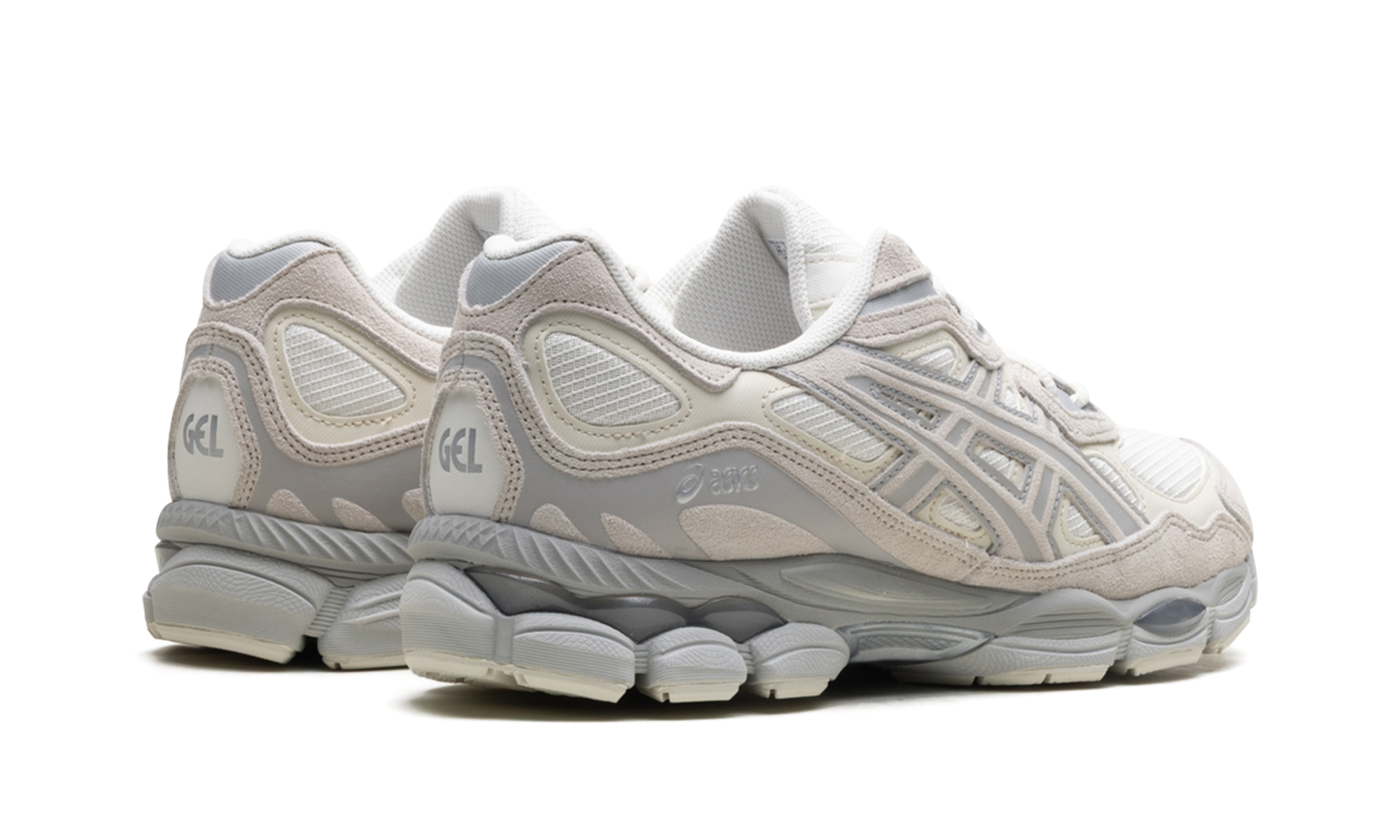 ASICS Gel-NYC Cream Grey – hátulnézet, sarokpanel és logó