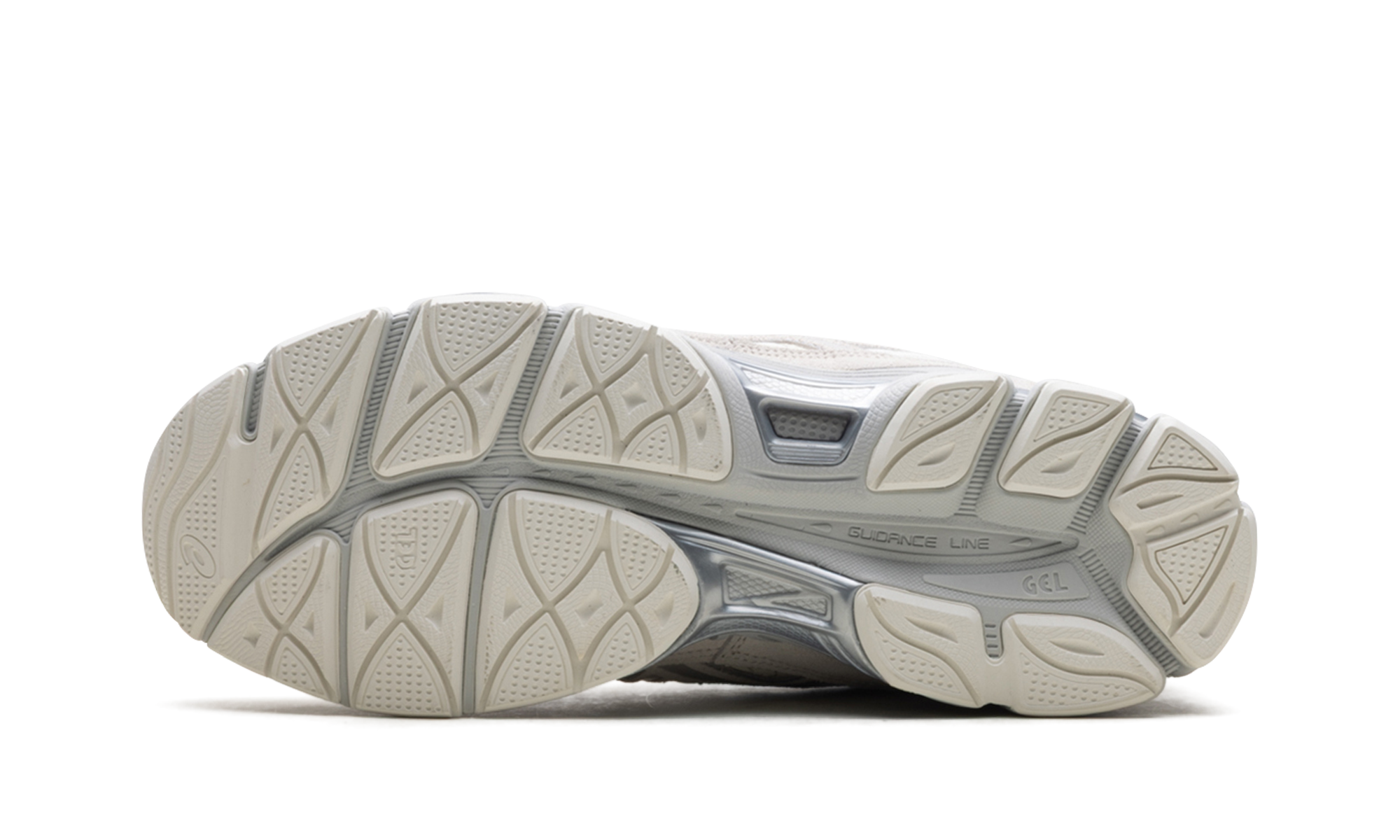 ASICS Gel-NYC Cream Grey – részletek, középtalp és logóelemek