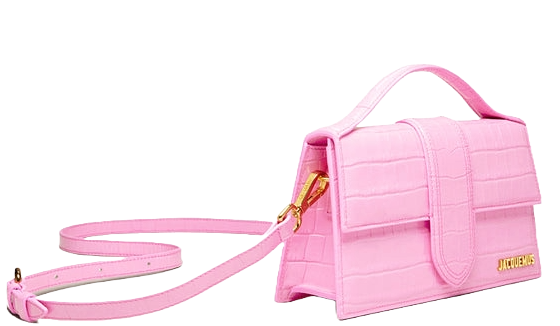Jacquemus Le grand Bambino Crossbody Strap Handbag Croco Pink - OnSize