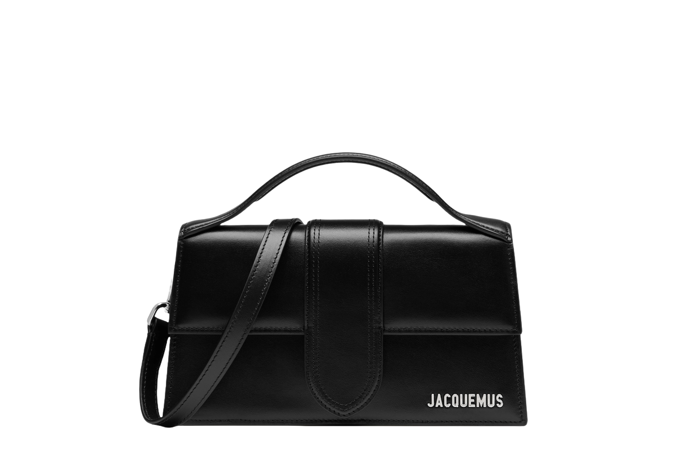 Jacquemus Le grand Bambino Crossbody Strap Handbag Black Silver - OnSize