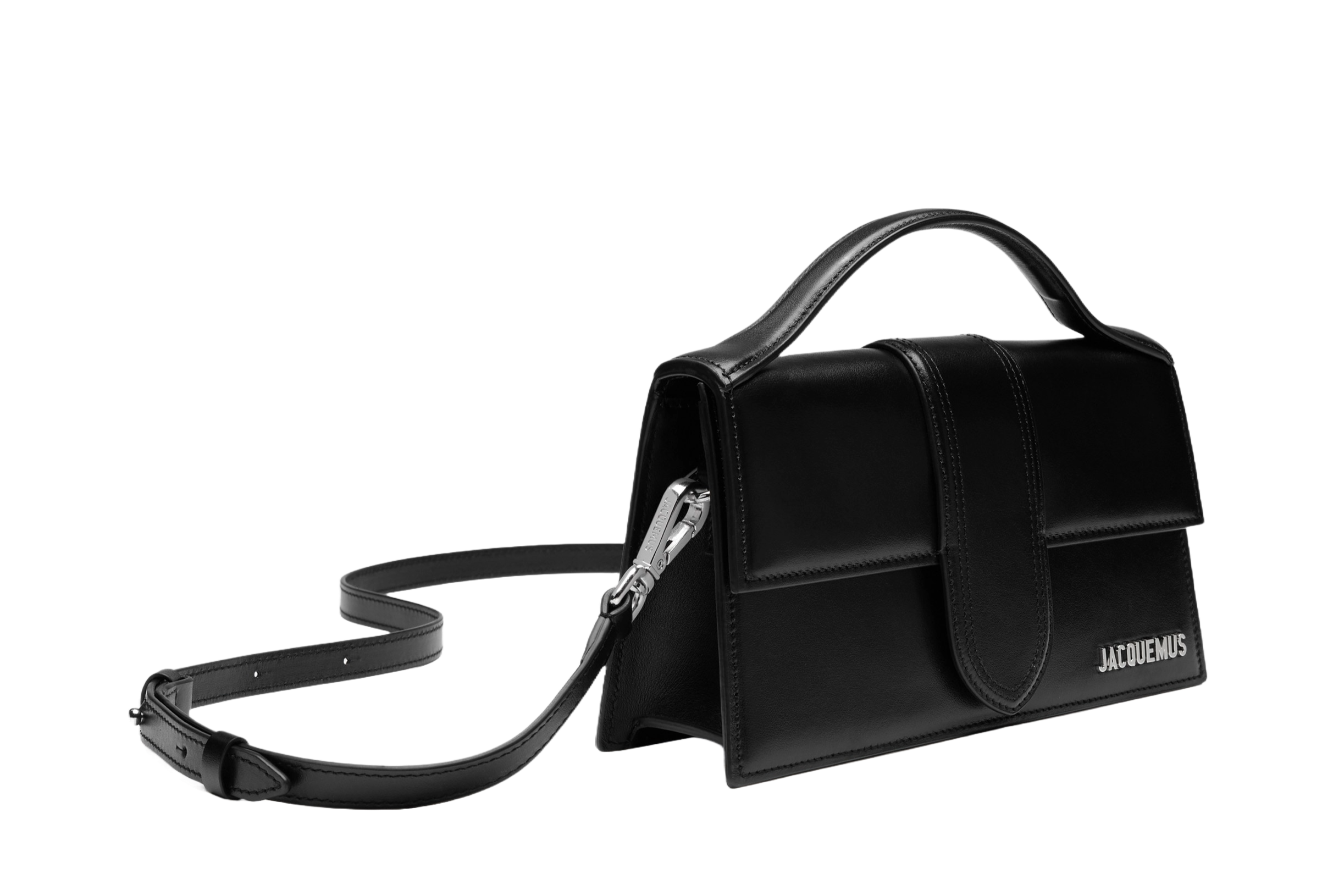 Jacquemus Le grand Bambino Crossbody Strap Handbag Black Silver - OnSize