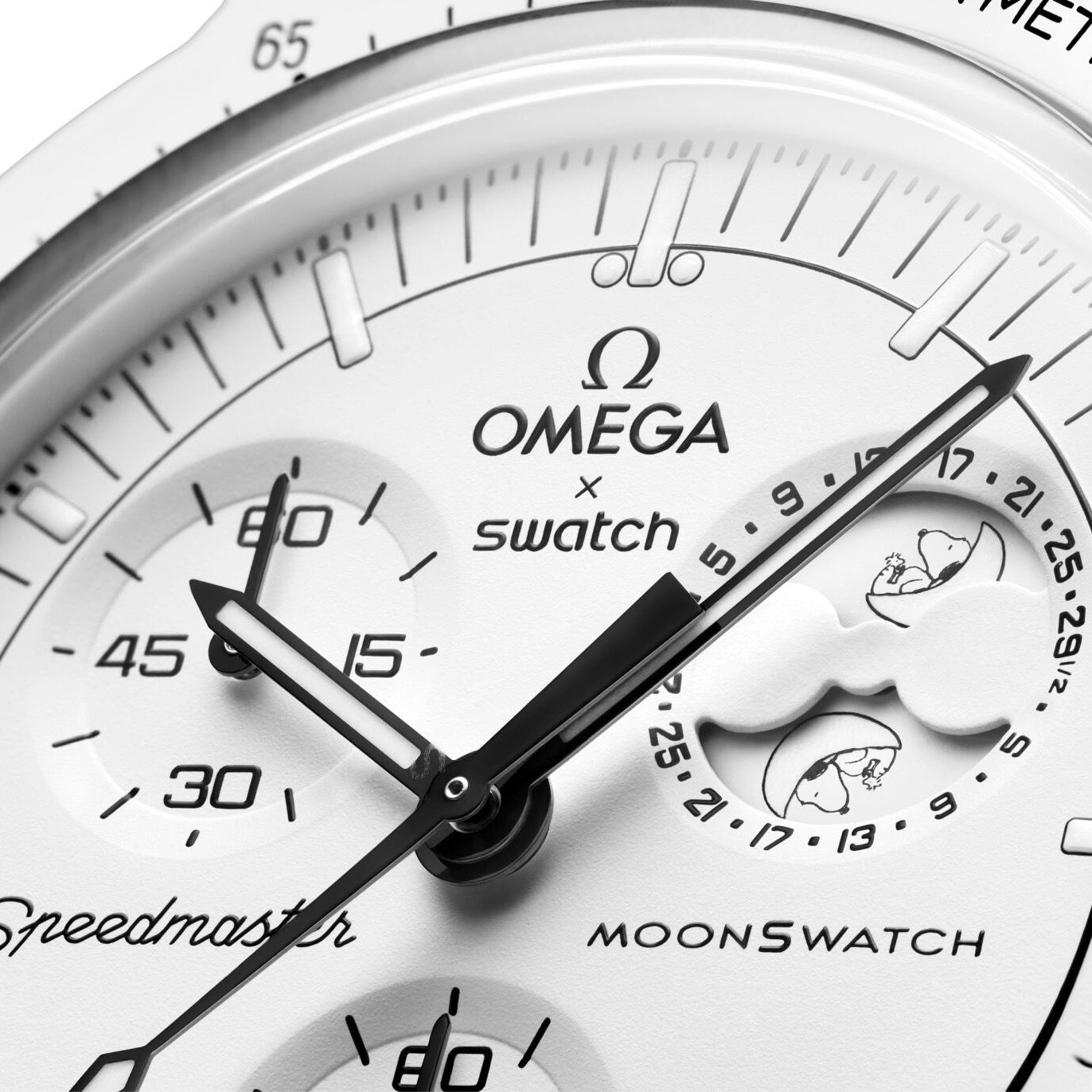 Swatch x omega Bioceramic Moonswatch Mission to Moonphase snoopy