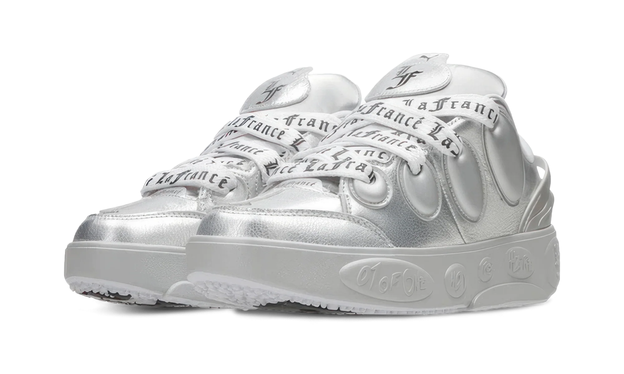 Puma LaMelo Ball LaFrancé Chrome Silver – elölnézet, fűzős rész