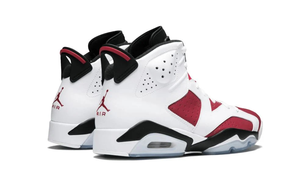 Air Jordan 6 Retro Carmine – hátulnézet, sarokrész „Nike Air” logóval