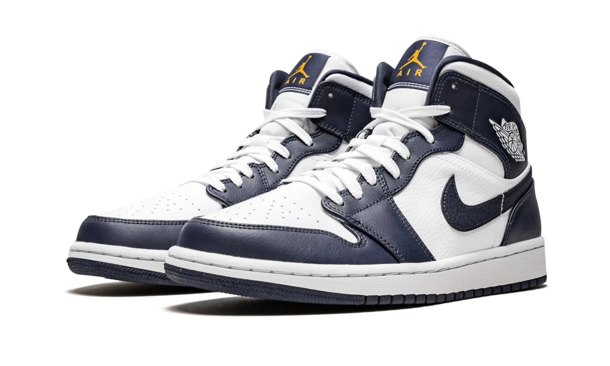 Jordan 1 Mid White Metallic Gold Obsidian - OnSize