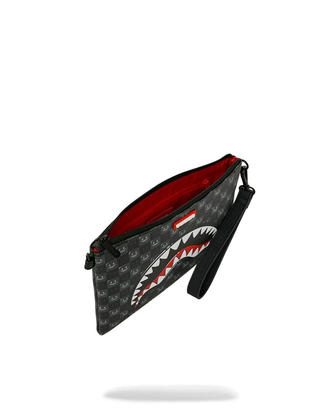 Sprayground Sharks In Paris WTF Bubbly Black Check Crossover Clutch - OnSize