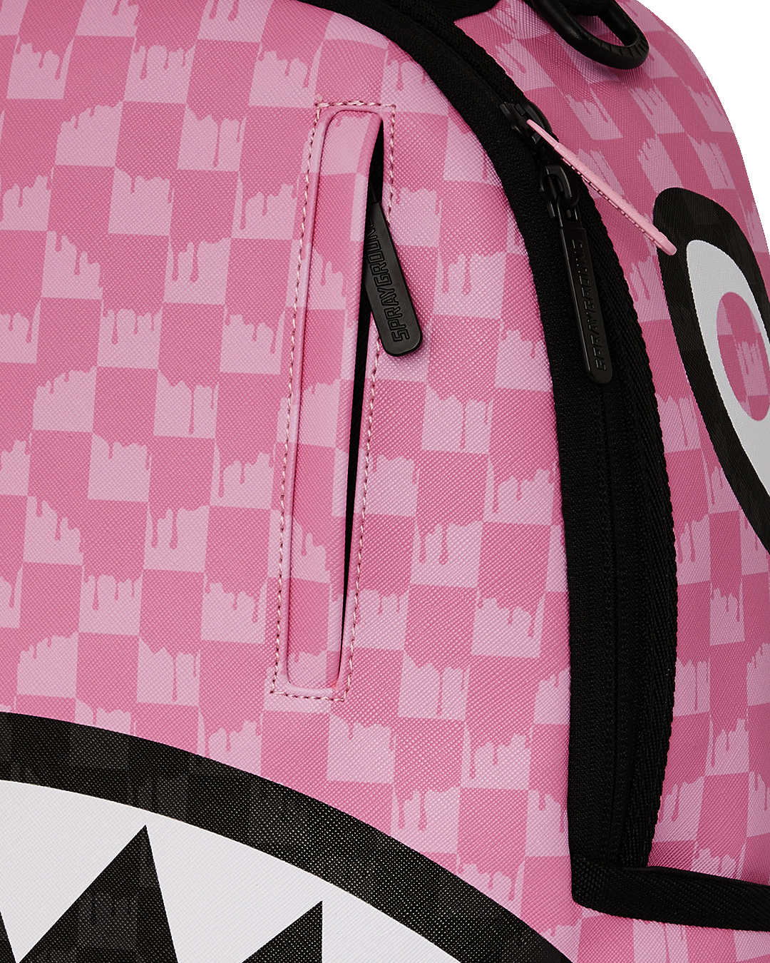 Sprayground Pink And Black Drip Check DLXSV Backpack - OnSize
