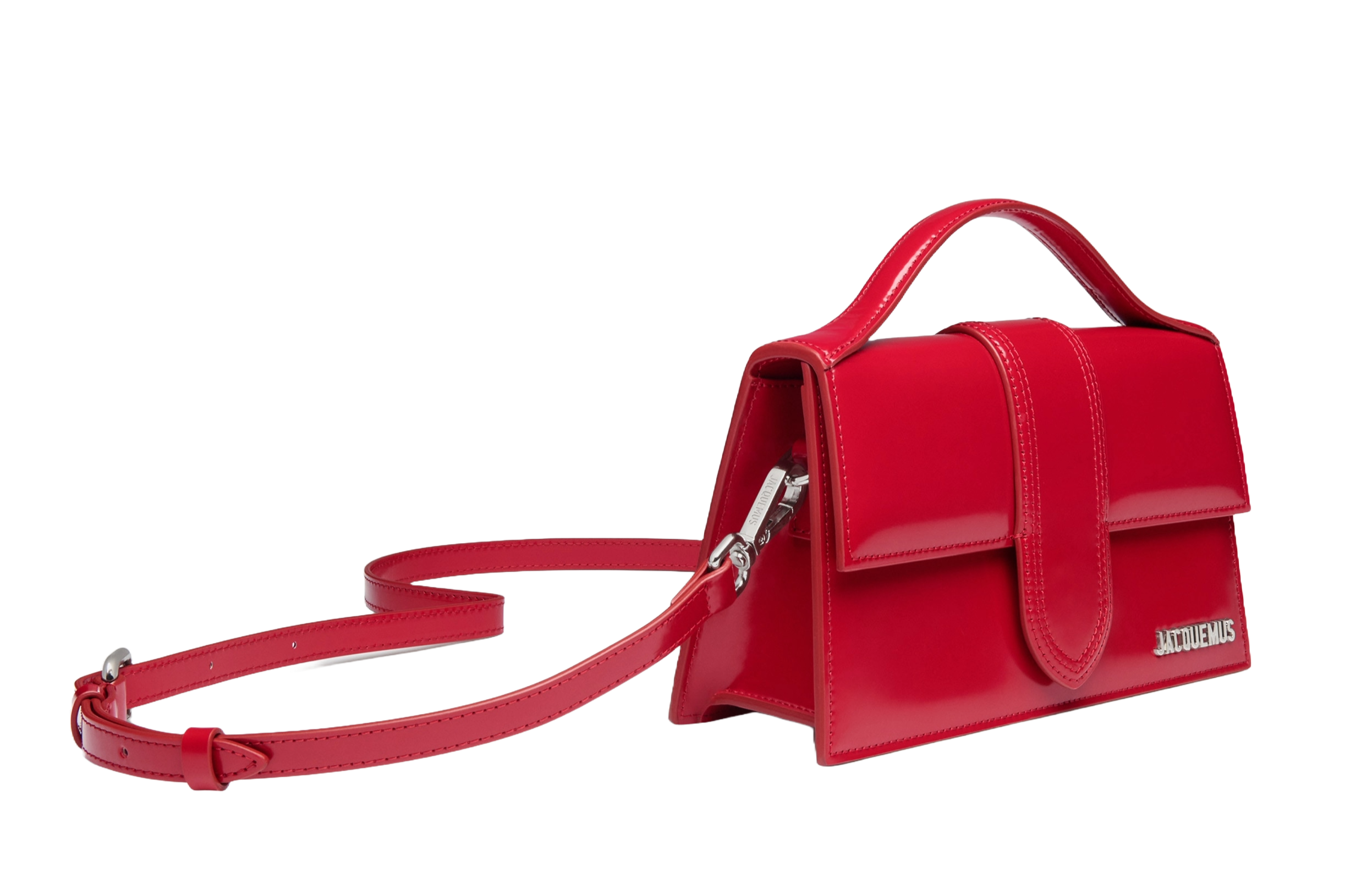 Jacquemus Le grand Bambino Crossbody Strap Handbag Red Silver - OnSize