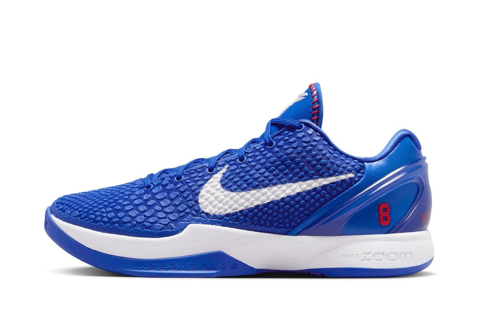 Nike Kobe 6 Protro – oldalnézet, Game Royal/White/University Red szín