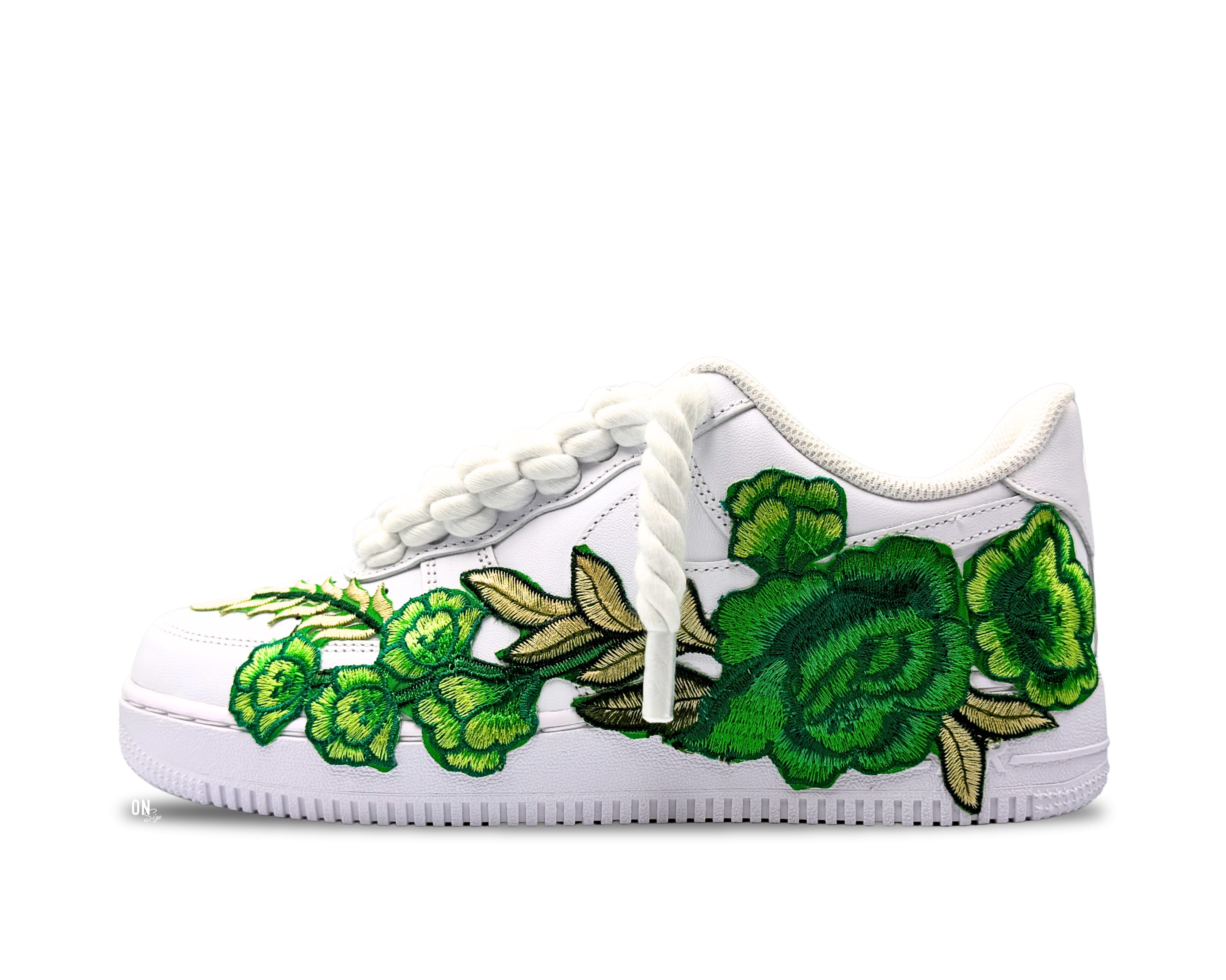 Nike Air Force 1 Low ‘07 White / Green Rose Rope Laces