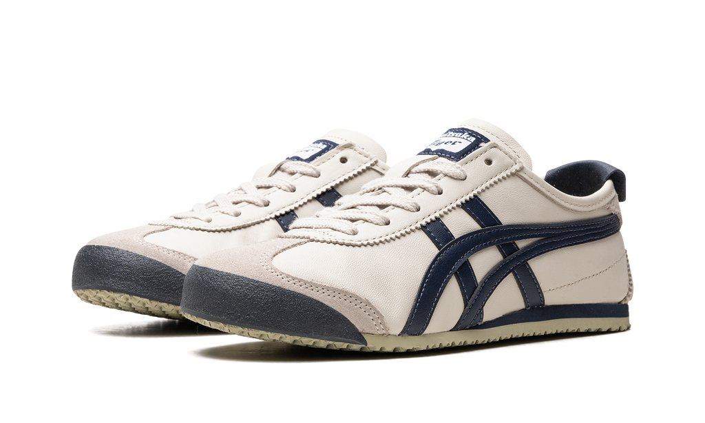 Onitsuka Mexico 66 Birch Peacoat – elölnézet, toe rész és csíkok