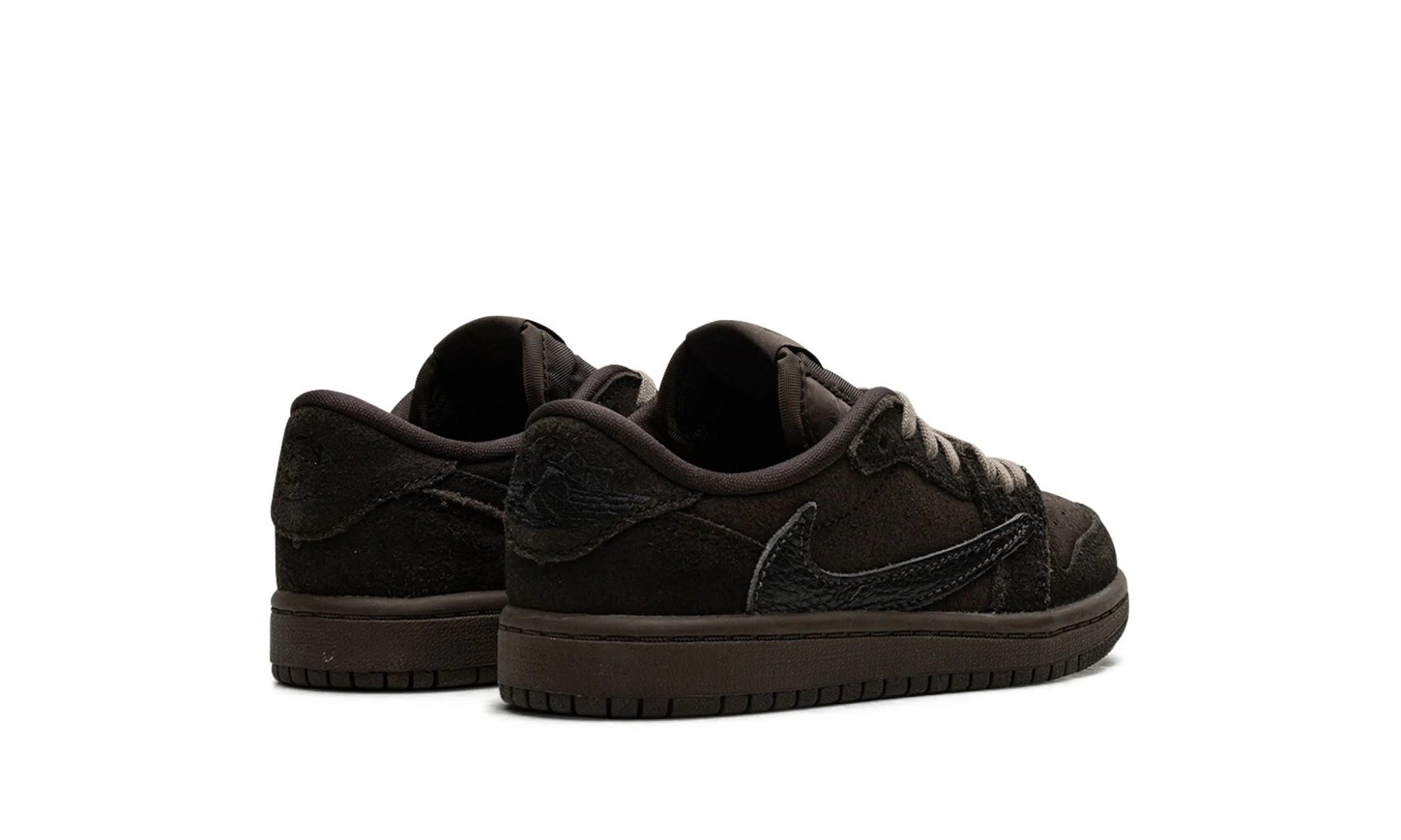 Jordan 1 Low Velvet Brown PS – hátulnézet, sarok és logo részlet