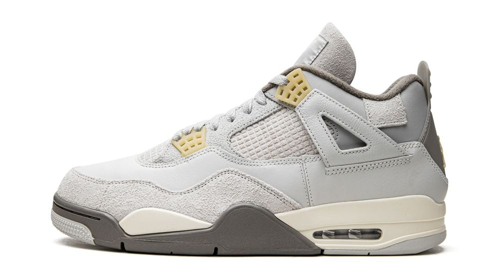 Air Jordan 4 Retro SE Craft Photon Dust – oldalnézet, világosszürke bőr és velúr