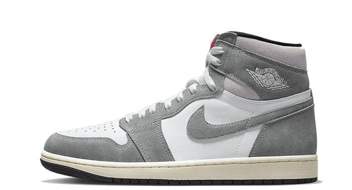 Air Jordan 1 Retro High OG Washed Black – oldalnézet, fehér-szürke felsőrész