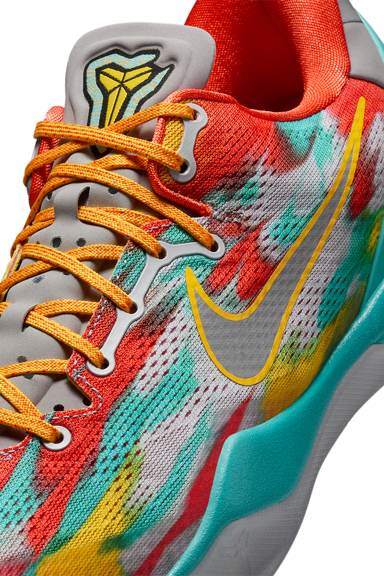 Nike Kobe 8 Protro “Venice Beach” – közeli kép, hálós anyag és színes mintázat részletei
