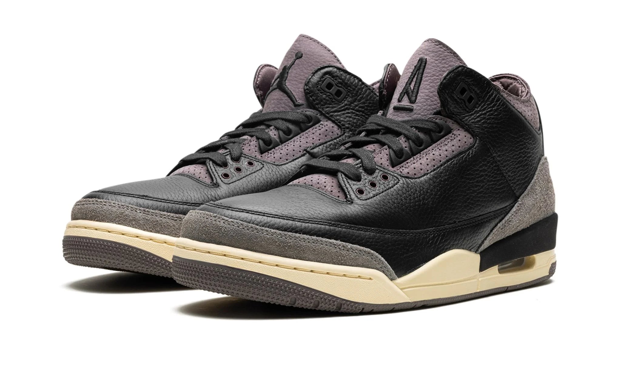 Jordan 3 A Ma Maniére While You Were Sleeping – elölnézet, orr rész és fűző panel