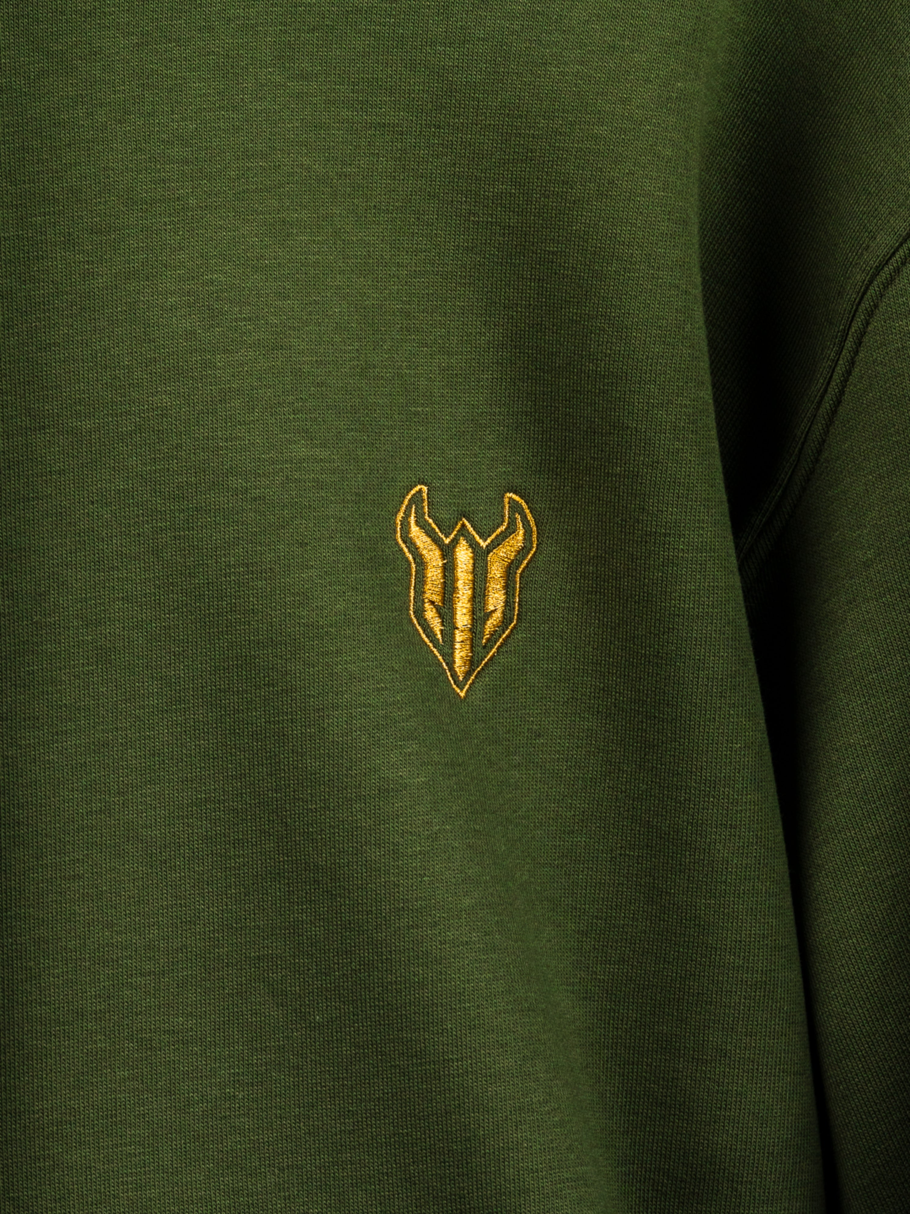HELL FIGHT Basic Hoodie Olive - OnSize