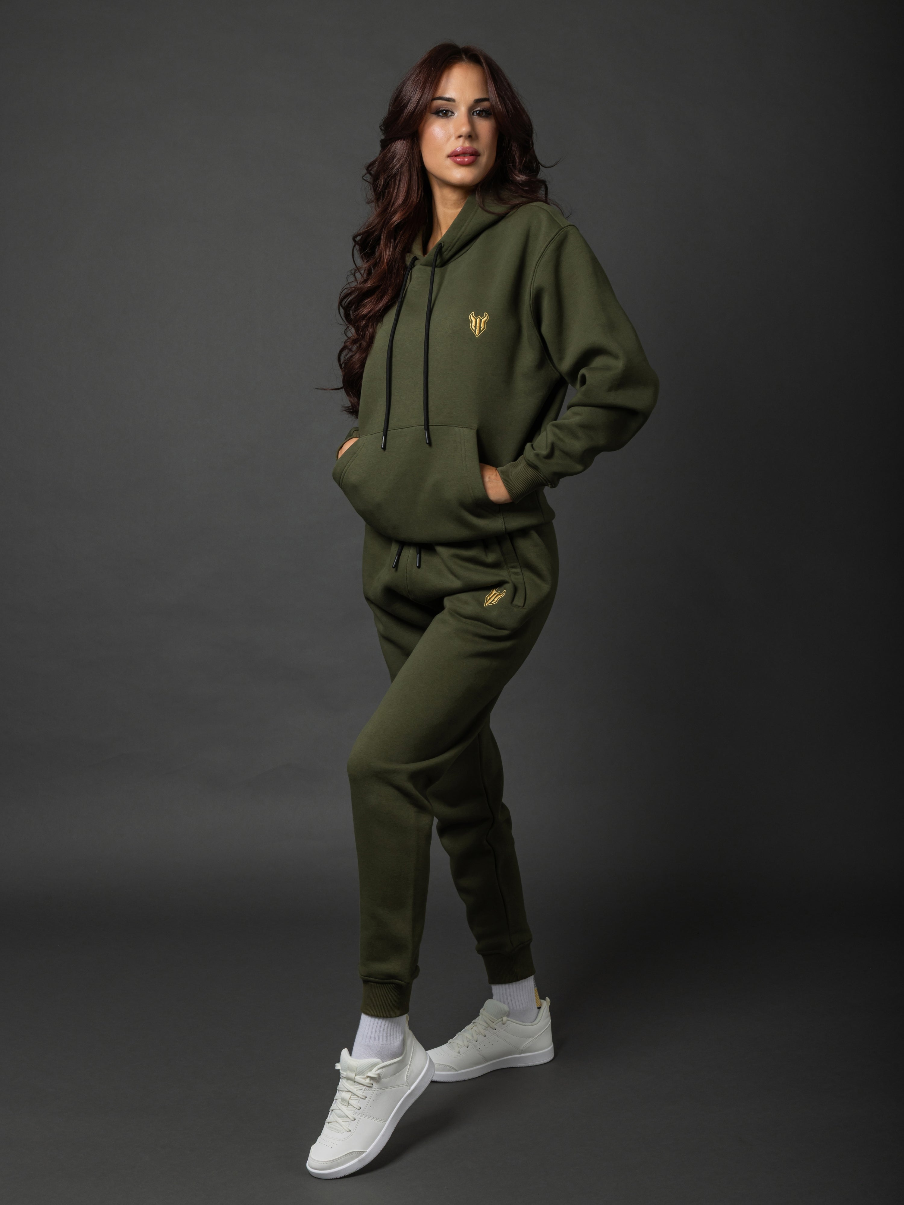 HELL FIGHT Basic Sweatpants Olive - OnSize