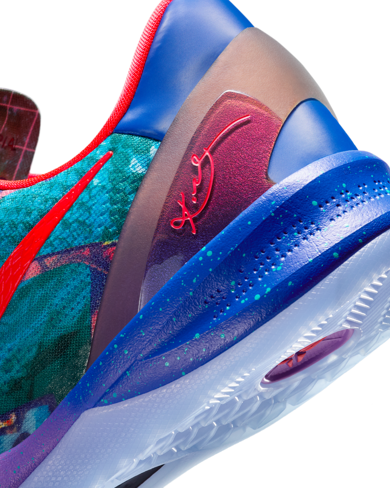 Nike Kobe 8 Protro – hátulnézet, multicolor színkombináció