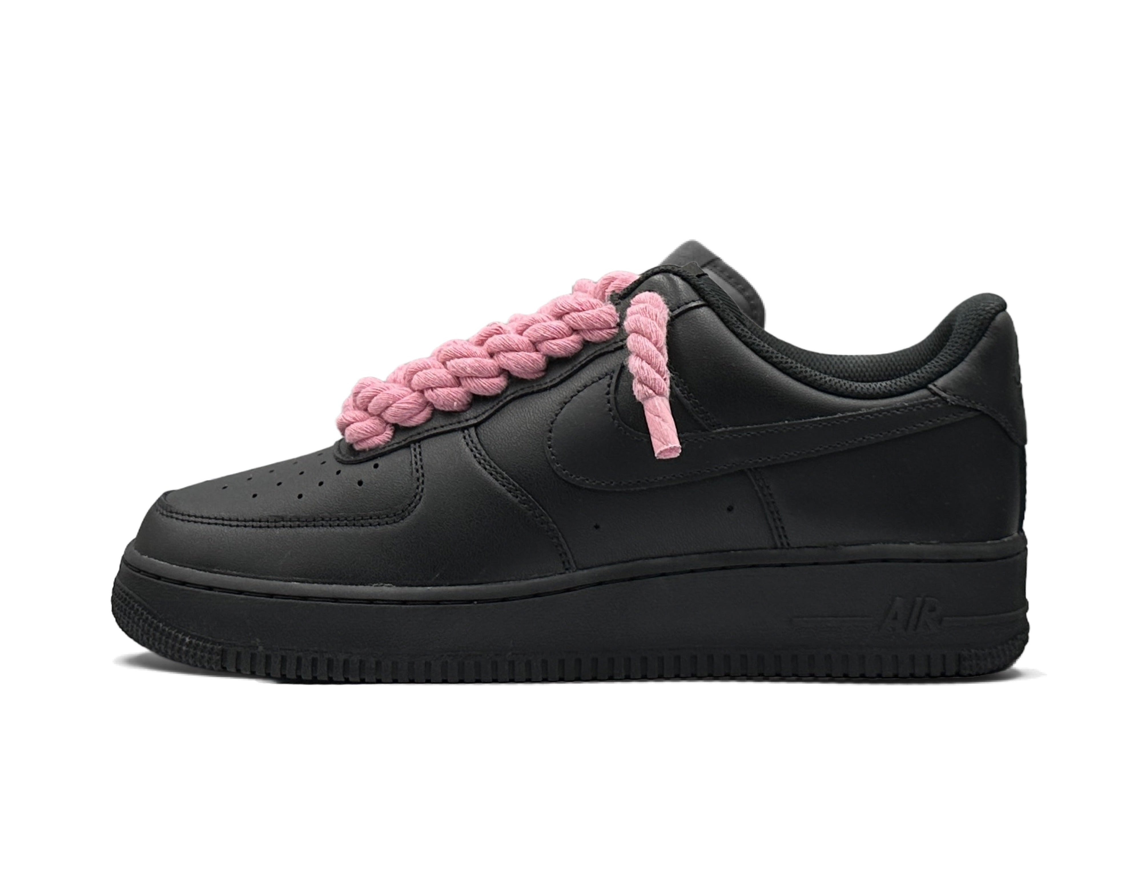 Nike Air Force 1 Low ‘07 Black / Pink Rope Laces