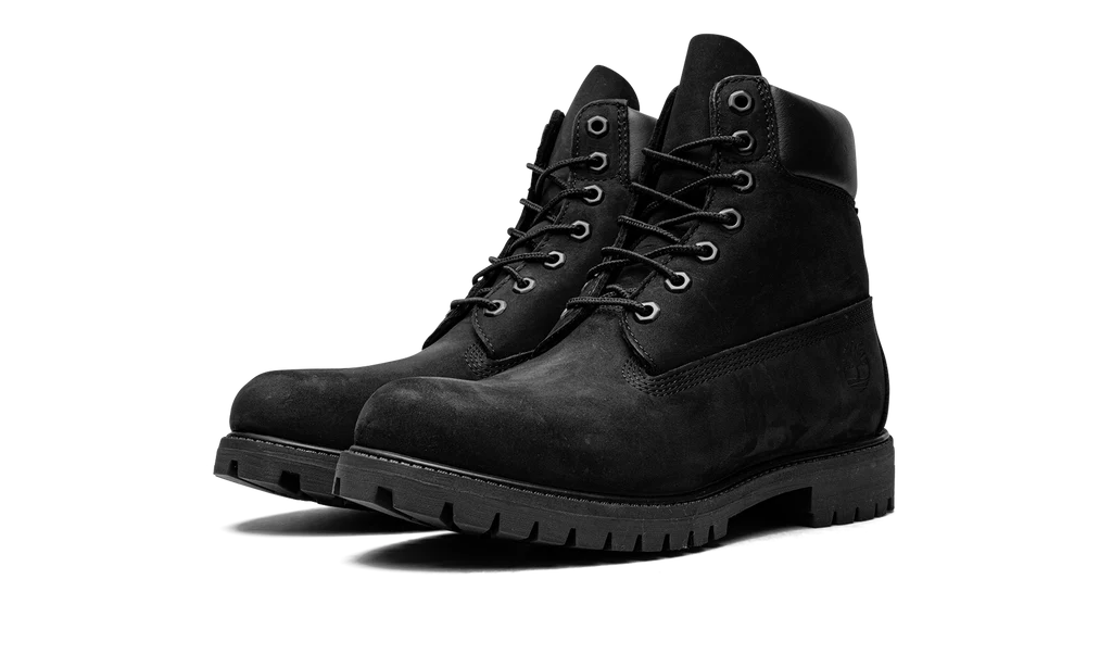 Timberland 6" Premium Waterproof Boot Black Nubuck – elölnézet, fekete nubuk bőr