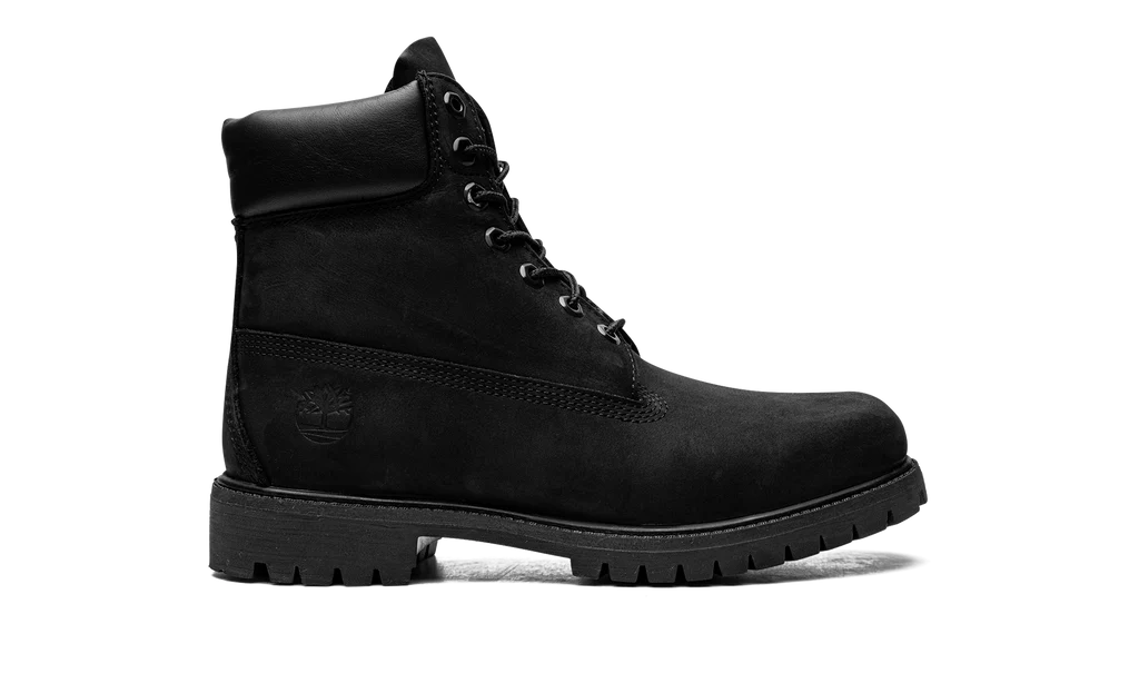 Timberland 6" Premium Waterproof Boot Black Nubuck – oldalnézet, fekete nubuk bőr