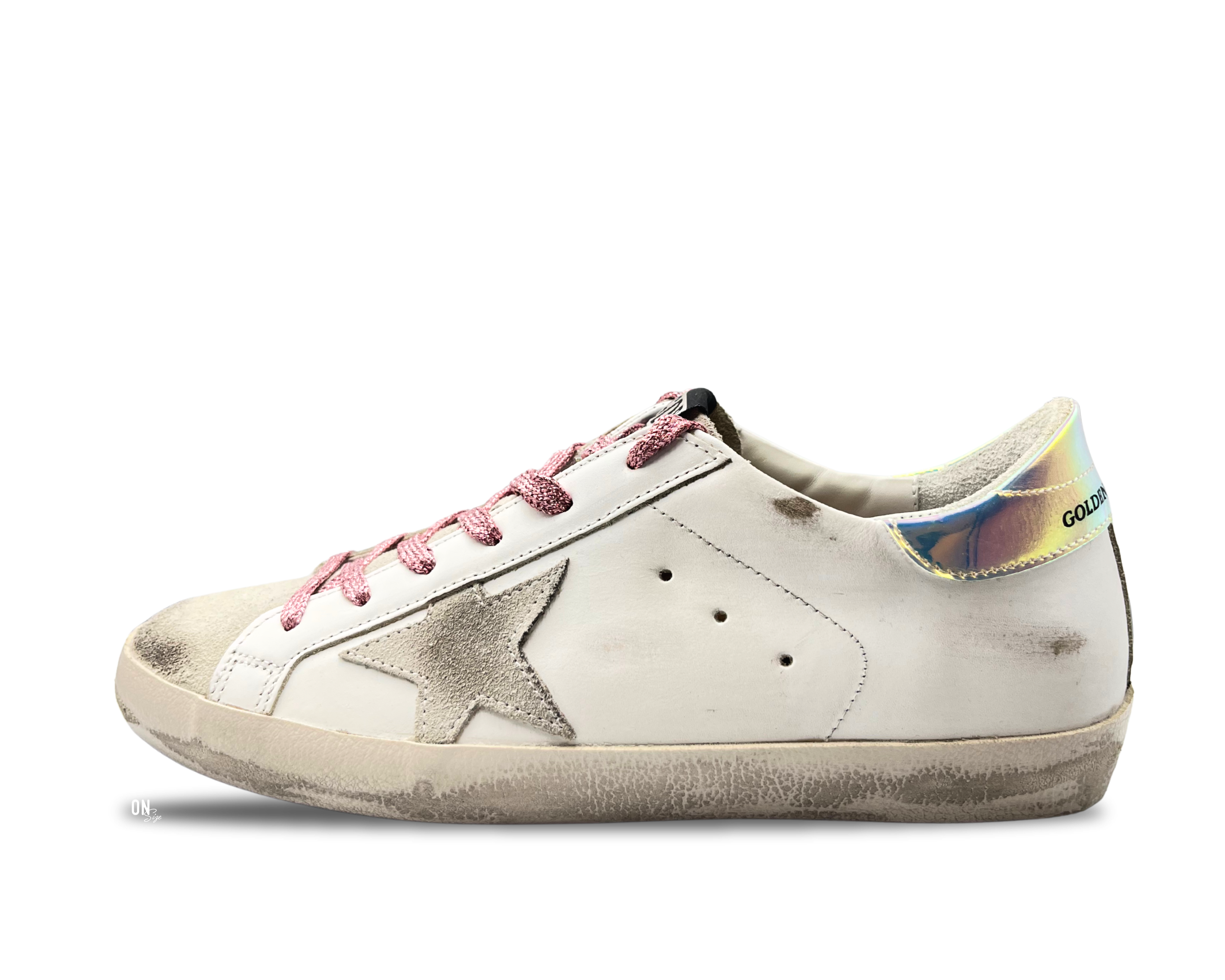 Golden Goose Super-Star White Grey Iridescent