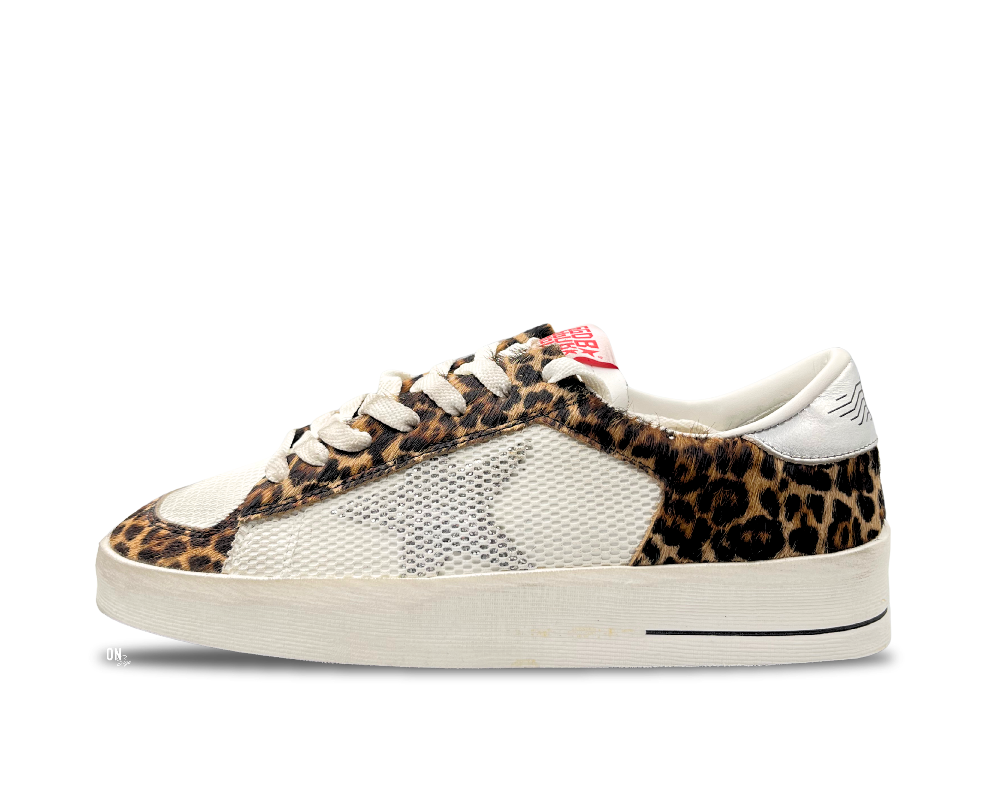 Golden Goose Stardan Private Edition White Leopard Crystal Star