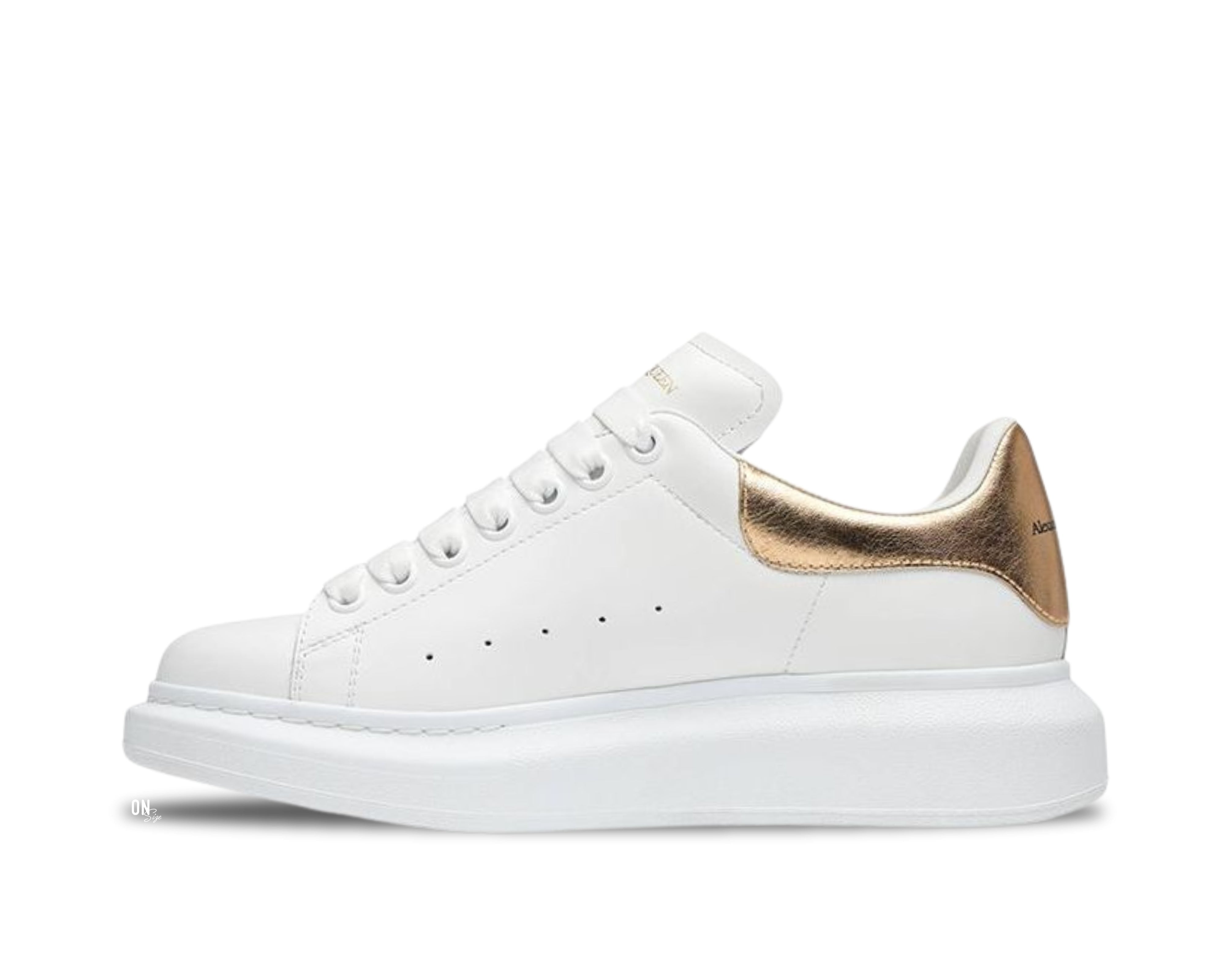 Alexander McQueen Oversized Sneakers White Light Gold - OnSize