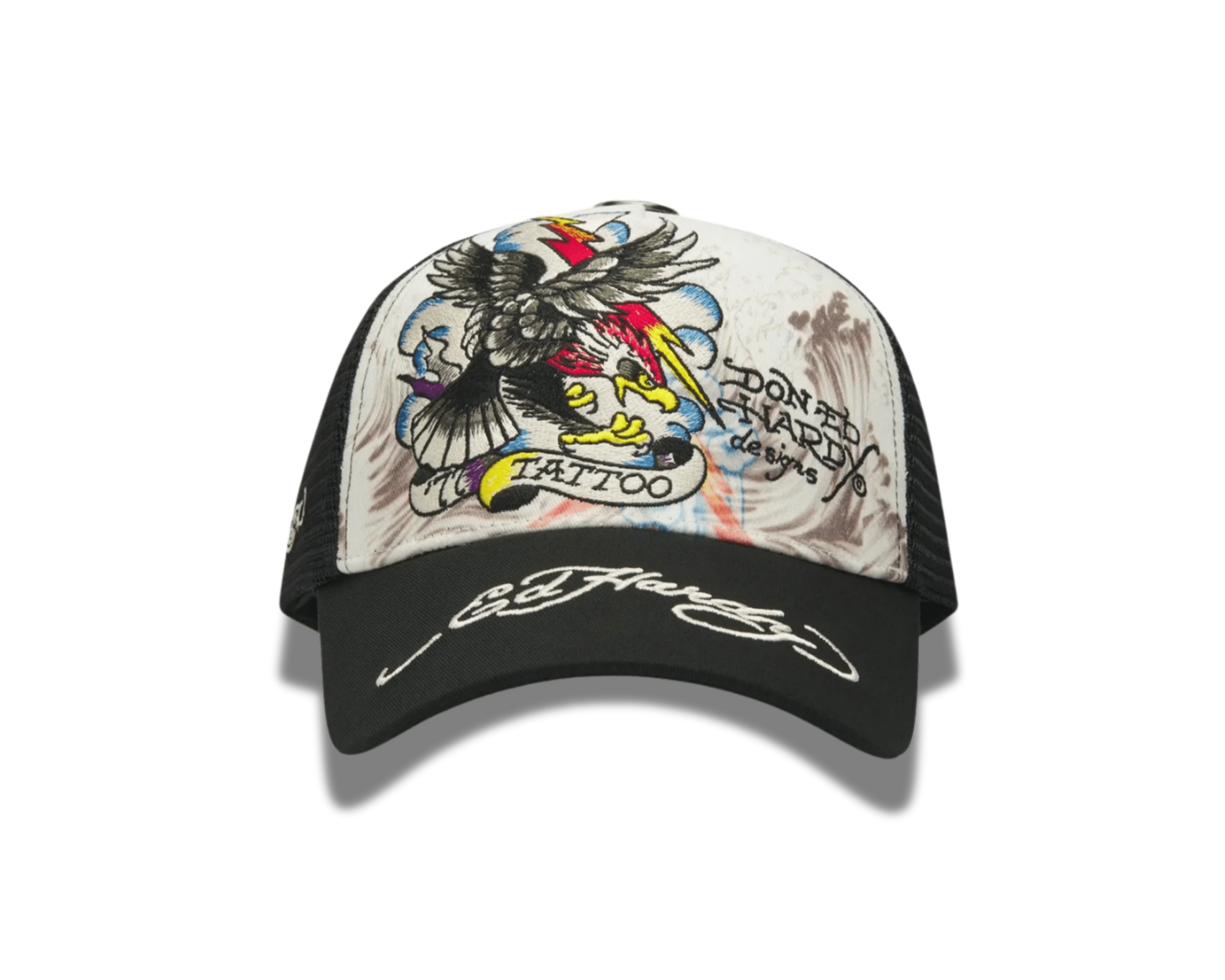Ed Hardy Tattoo Eagle 5 Panel Trucker Cap - OnSize