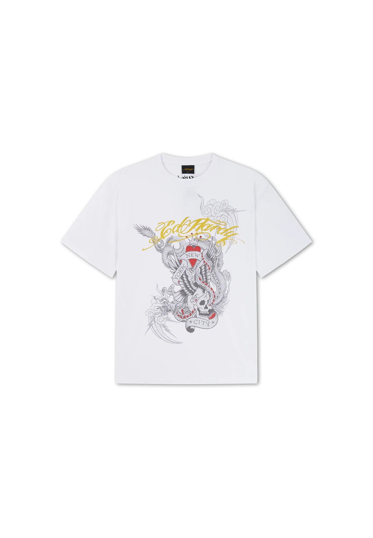 Ed Hardy Storming New York Graphic Relaxed T-Shirt White