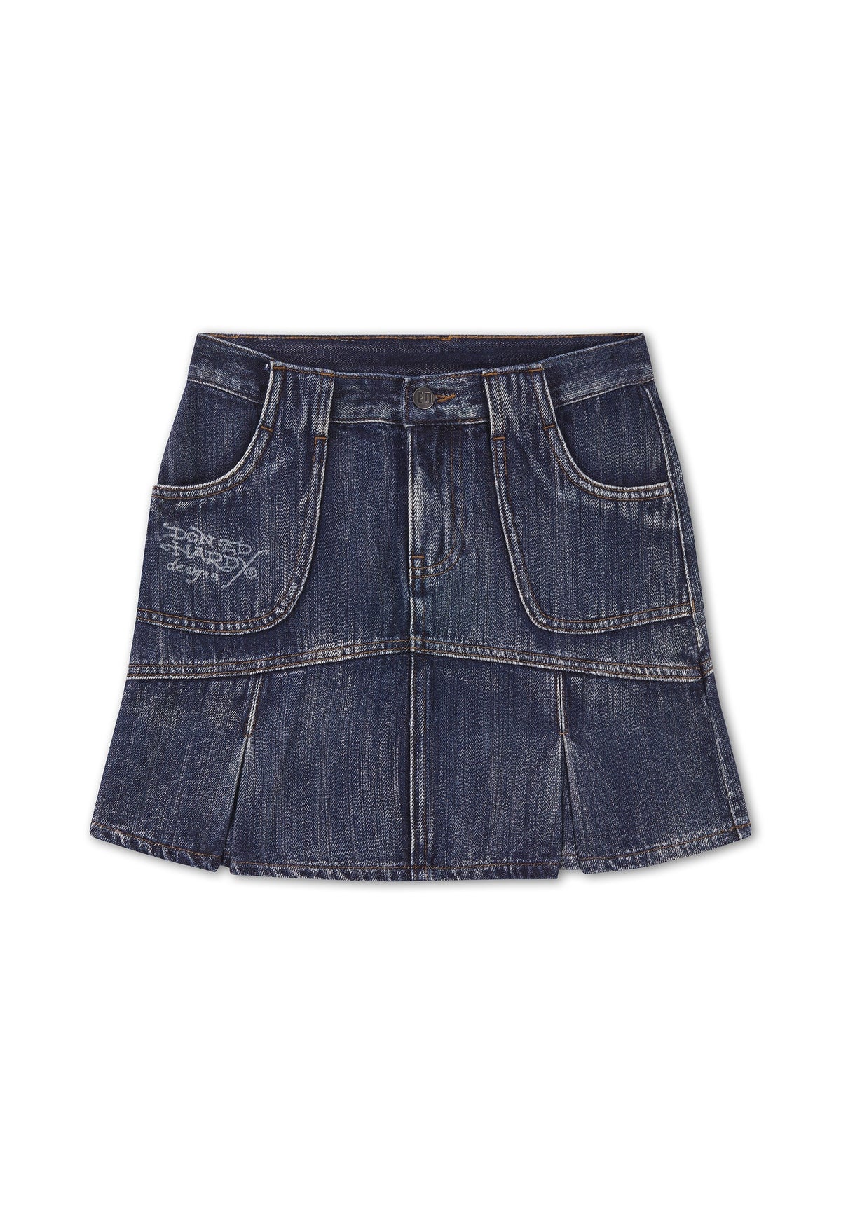 Ed Hardy Flaming Dragon Vintage Wash Regular Mini Skirt Indigo