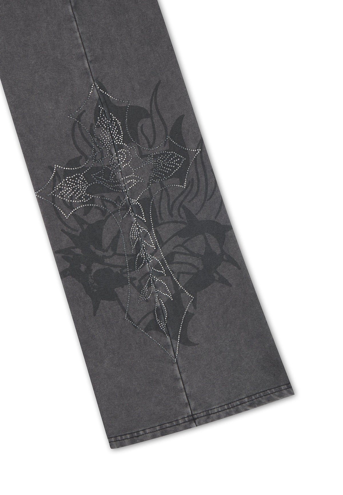 Ed Hardy Cross And Thorns Washed Flared Joggers Black