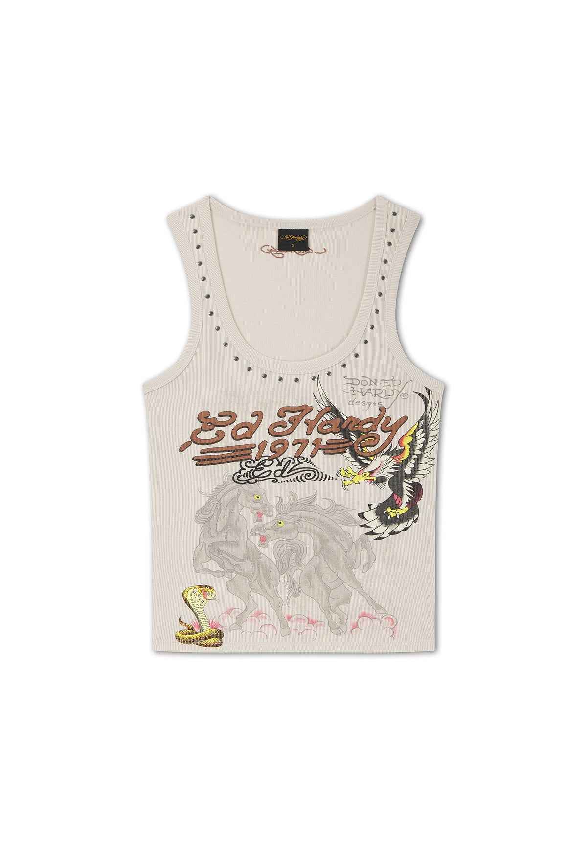 Ed Hardy Battle Fitted Vest Top Grey