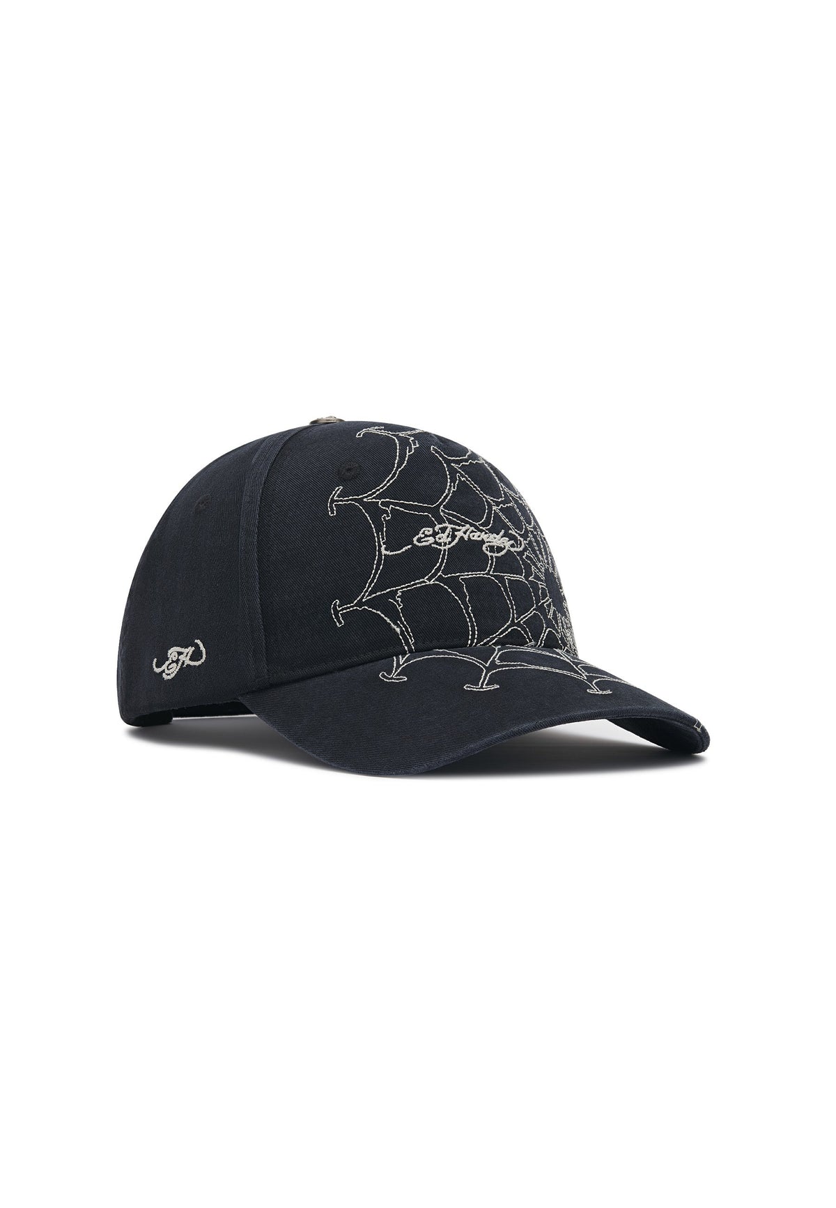 Ed Hardy Spiderweb 5 Panel Black White Trucker Cap - OnSize