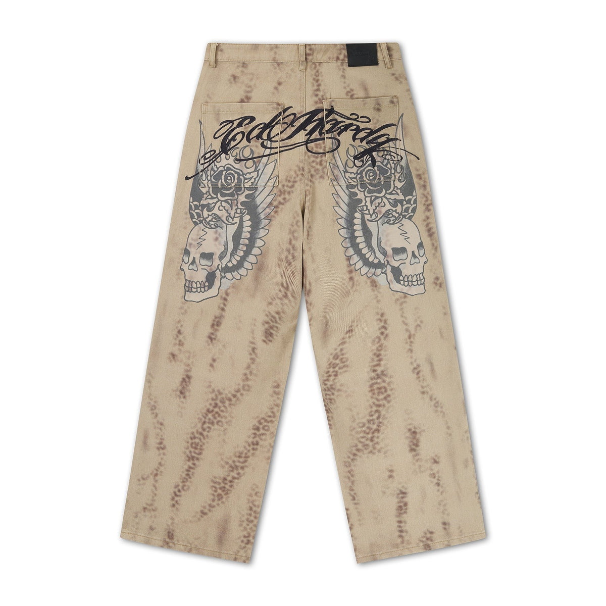 Ed Hardy Washed Leopard Xxtra Relaxed Canvas Trousers Leopard - OnSize