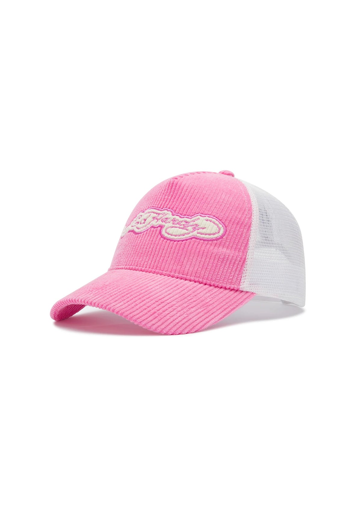 Ed Hardy Embroidery Applique Cord 5 Panel Hot Pink Trucker Cap