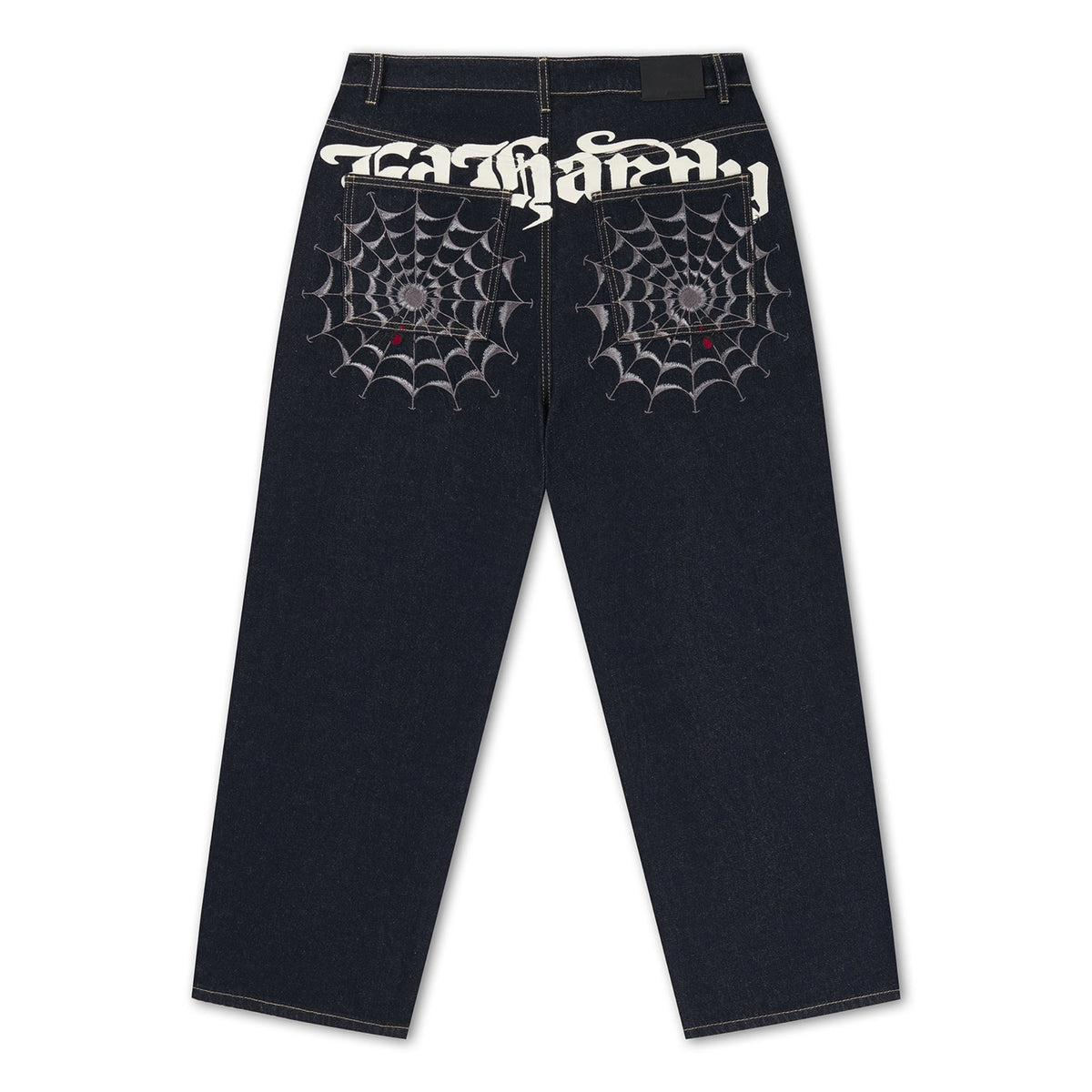 Ed Hardy Black Widow Baggy Denim Trousers Jeans Indigo - OnSize