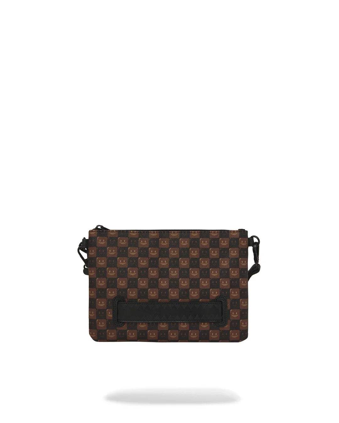 Sprayground Sharks In Paris WTF Bubble Brown Check Crossover Clutch
