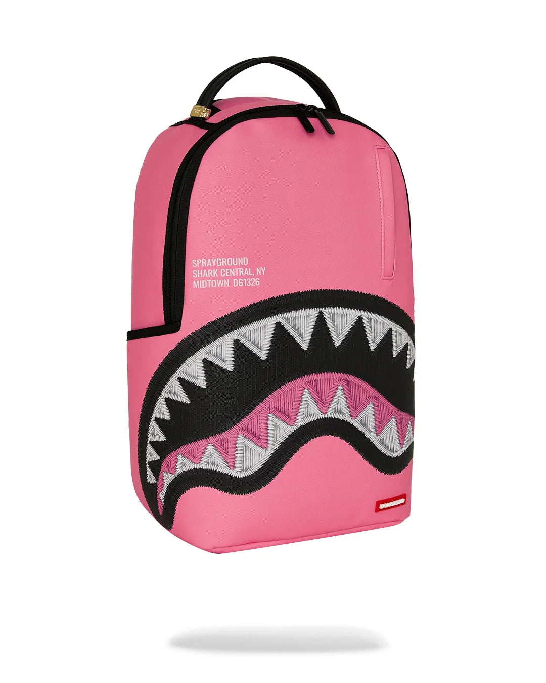 Sprayground Shark Central Pink Embroidered Shark Backpack