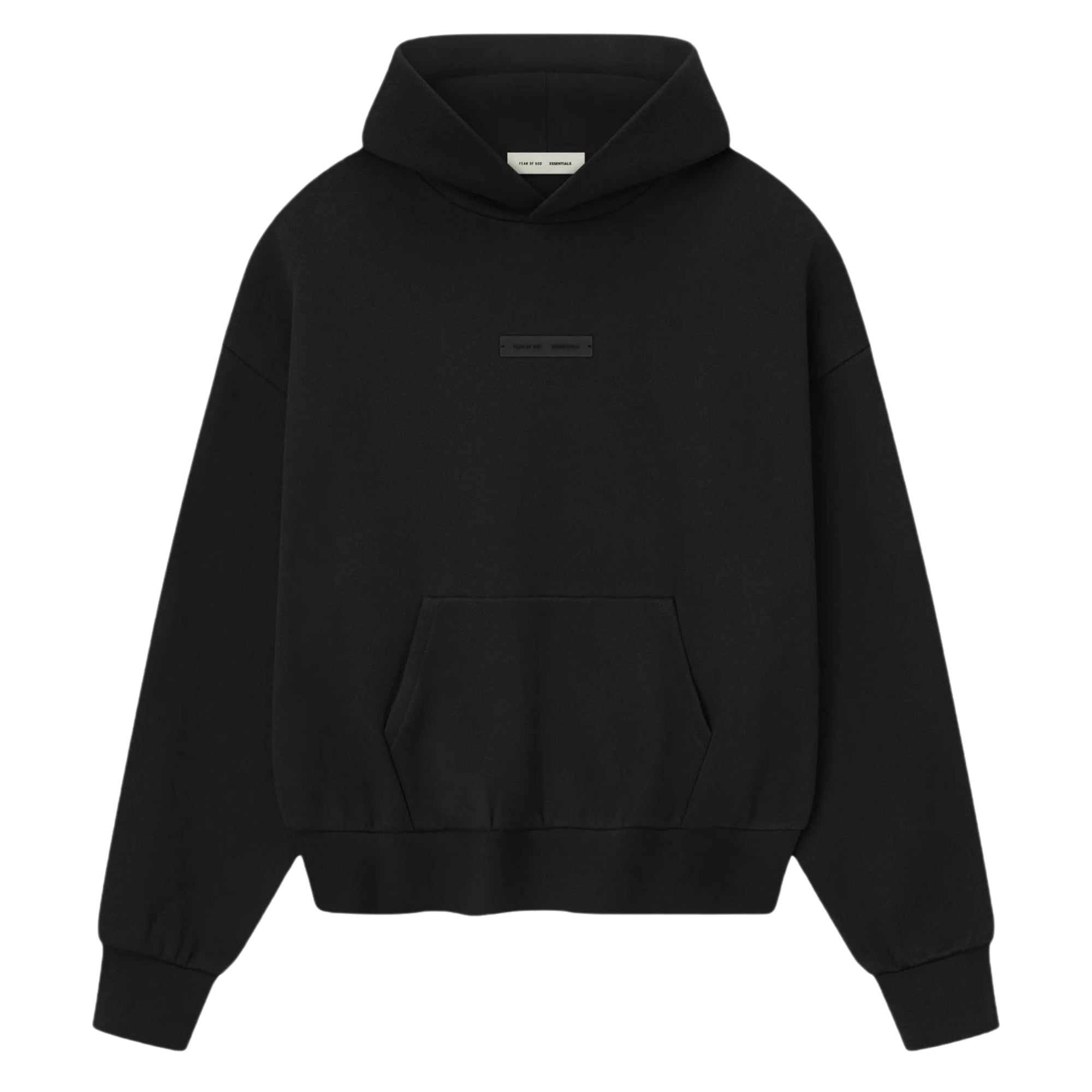 Fear of God Essentials Classic Fleece Hoodie Jet Black (FW25) - OnSize