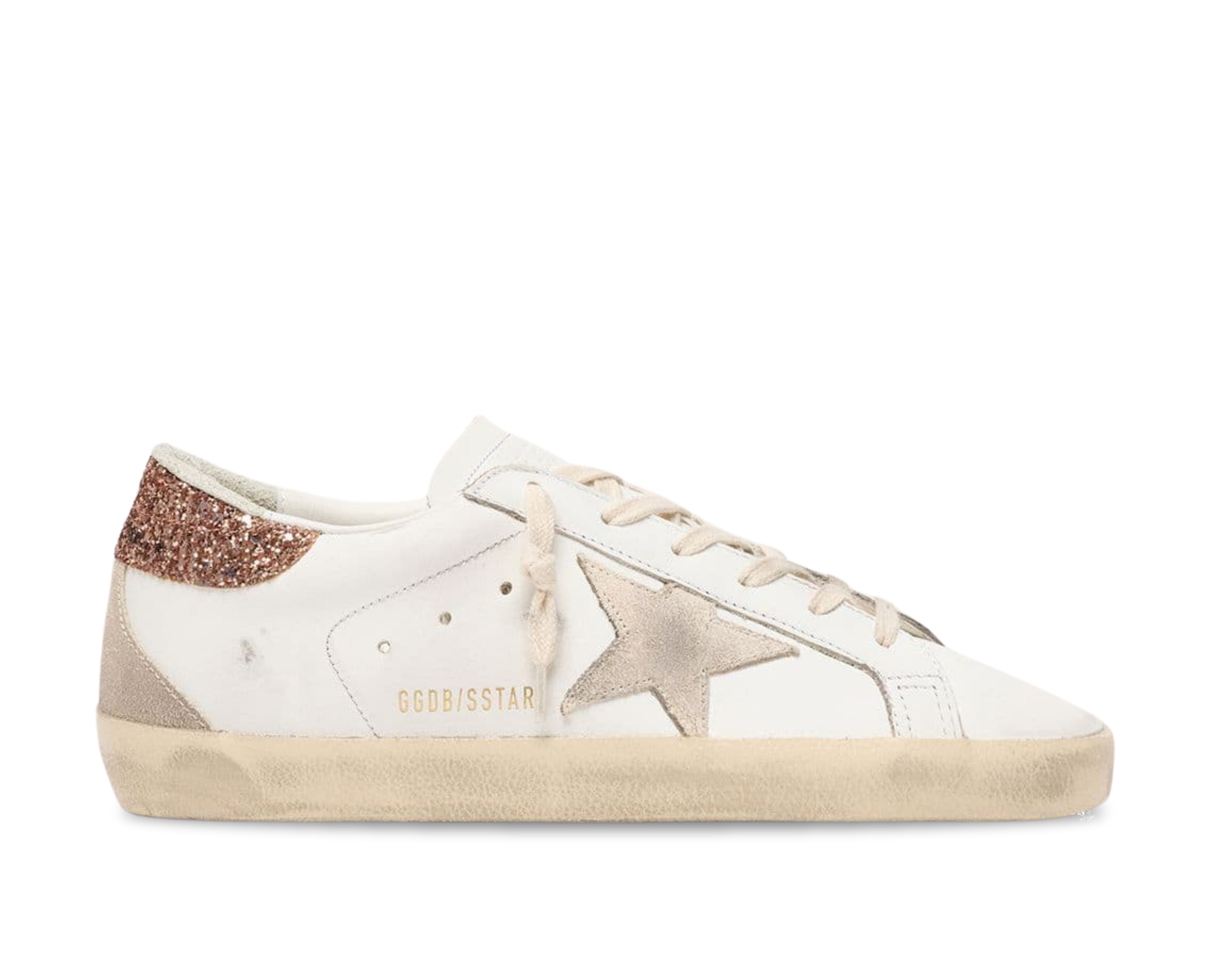 Golden Goose Super-Star White Peach Pink Glitter - OnSize
