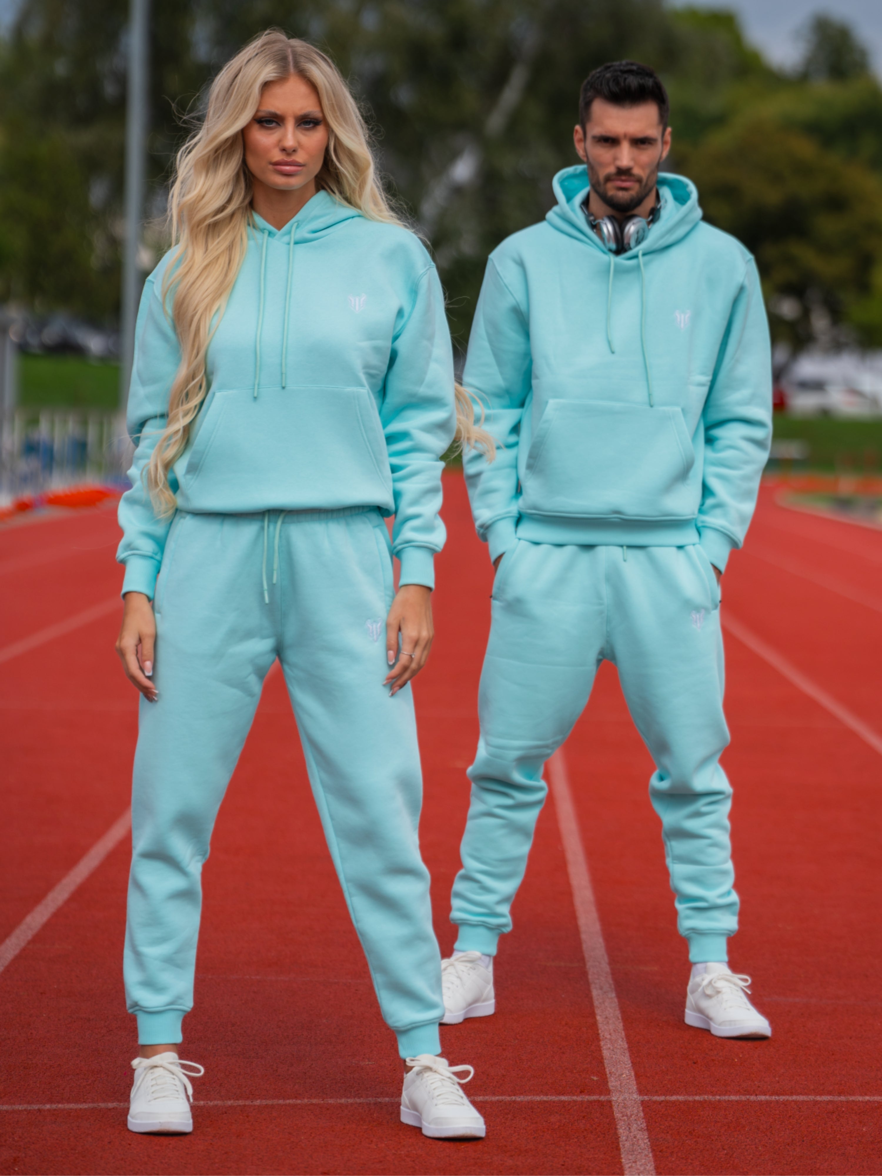 HELL FIGHT Basic Sweatpants Light Blue - OnSize