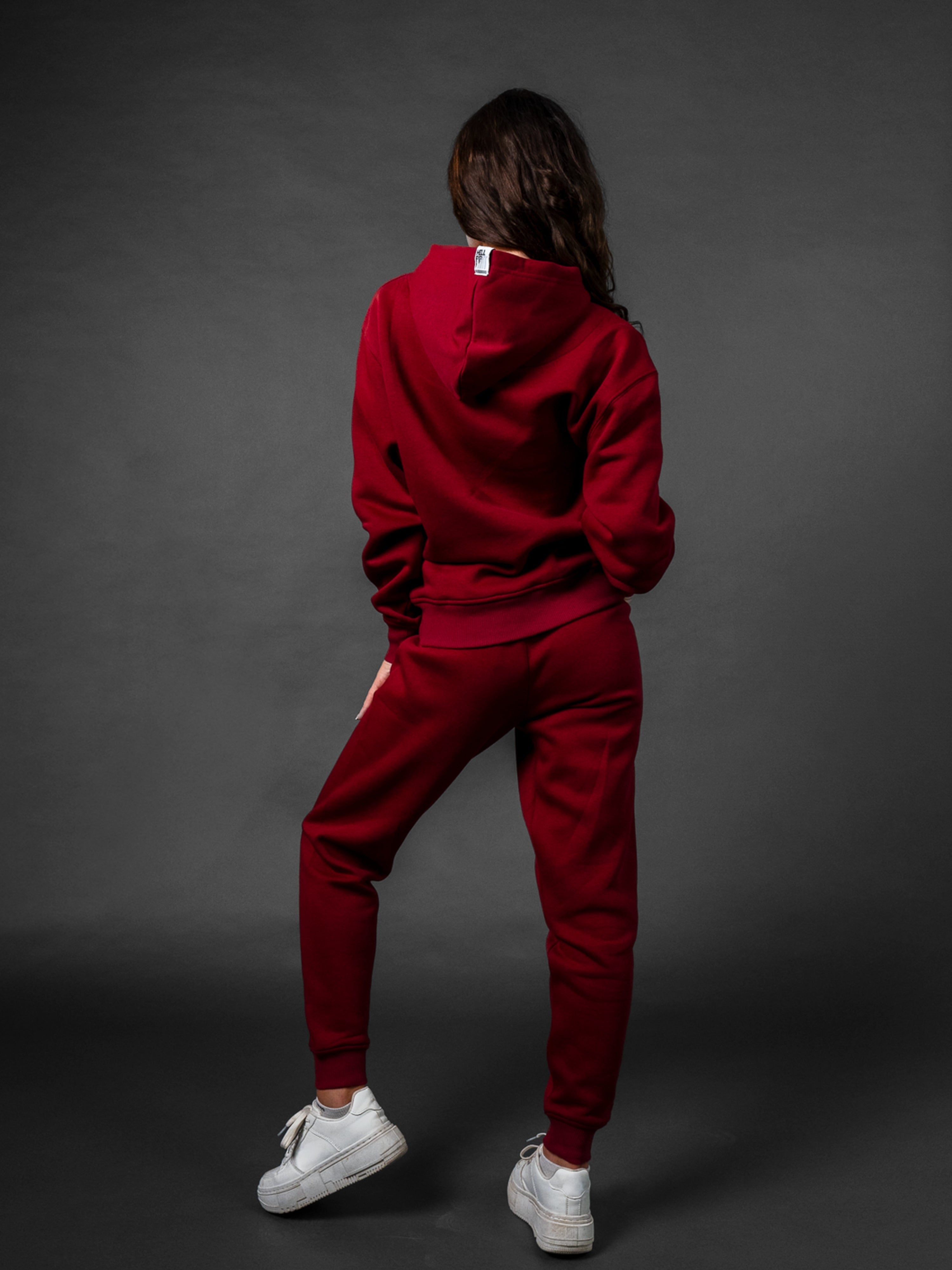 HELL FIGHT Basic Sweatpants Maroon - OnSize