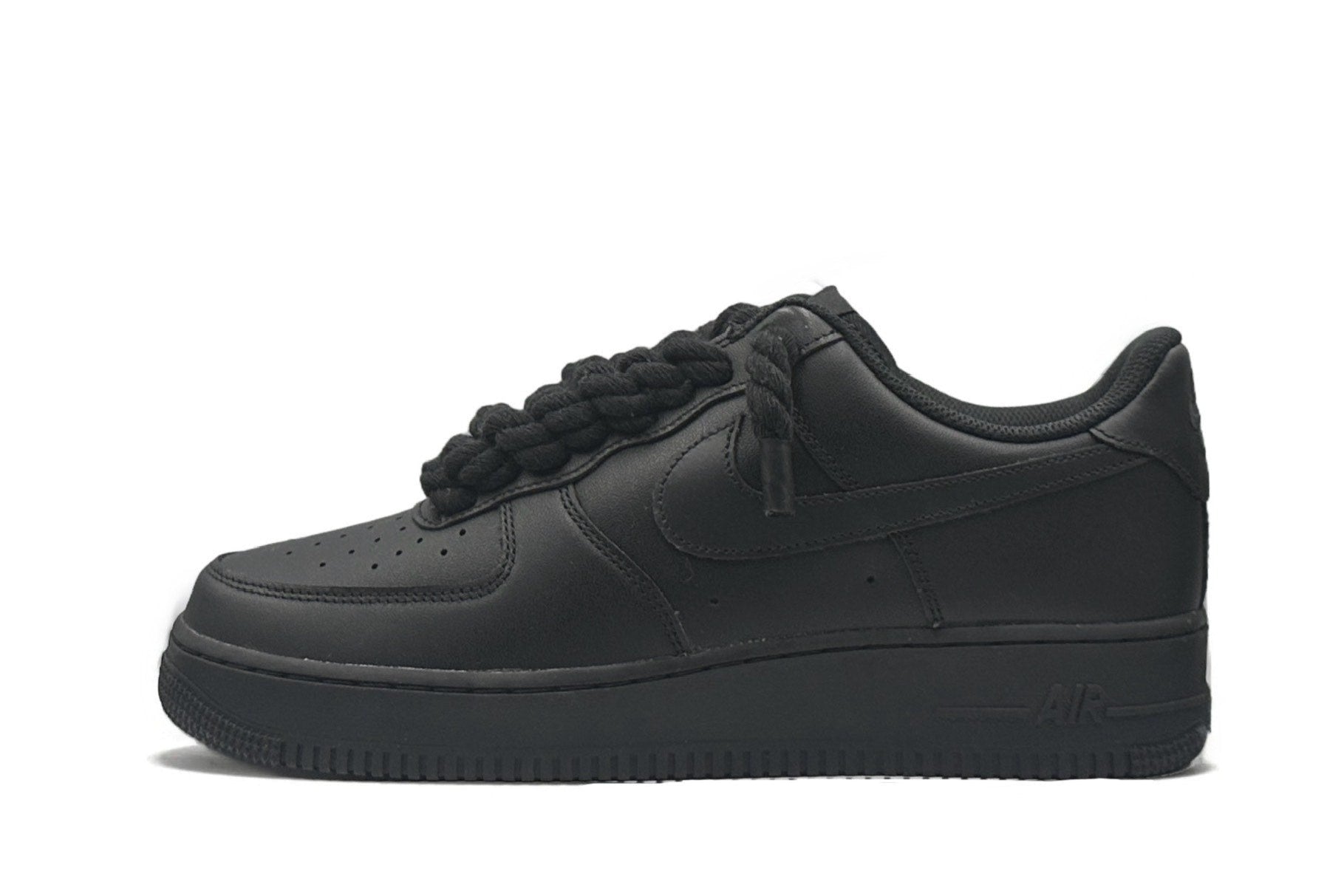 Nike Air Force 1 Low ‘07 Black / Black Rope Laces - OnSize