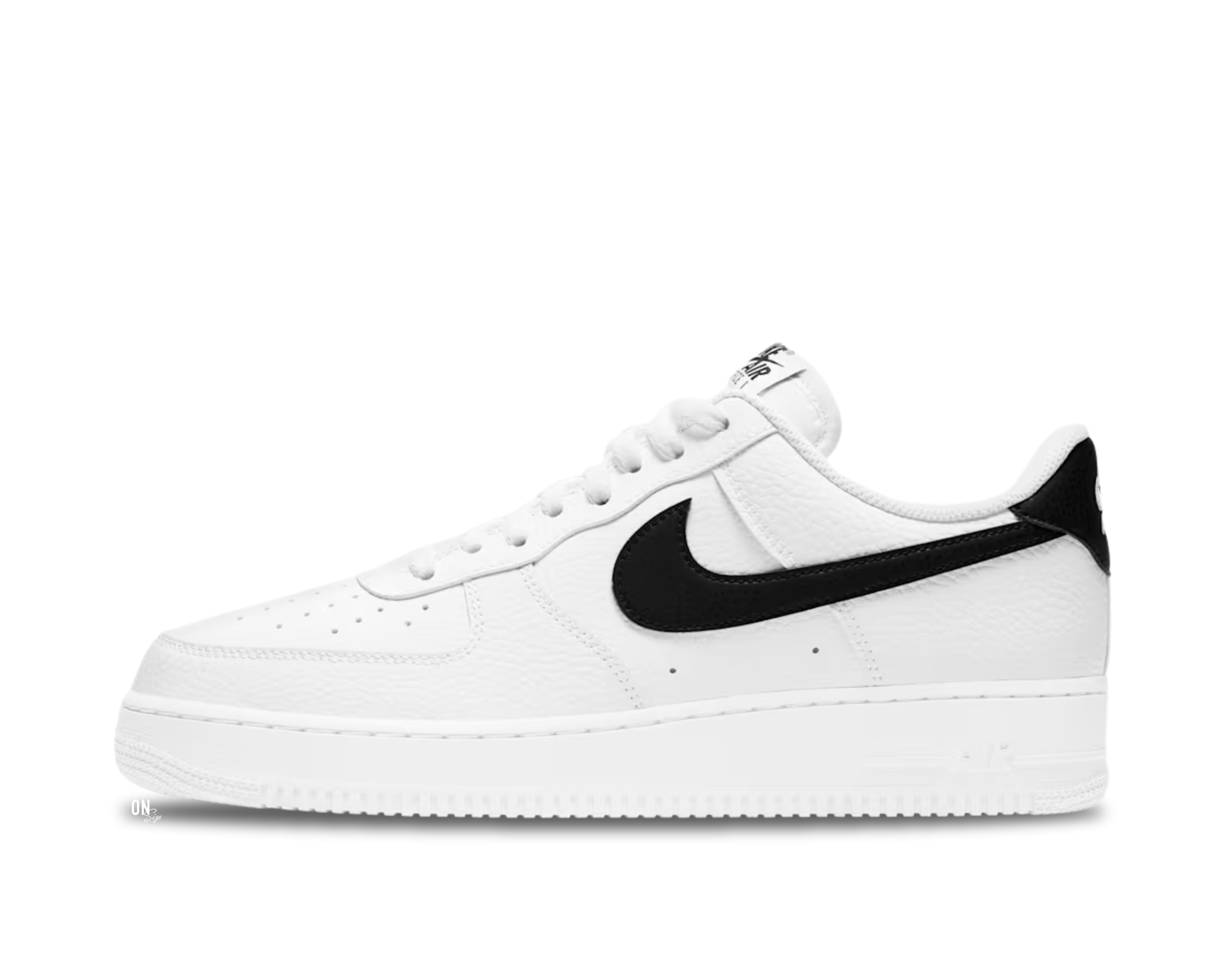 Nike Air Force 1 Low '07 White Black Pebbled Leather - OnSize