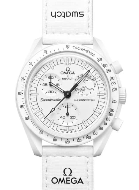 白 Snoopy x Swatch MoonSwatch Swatch x omega Bioceramic Moonswatch Mission to Moonphase snoopy